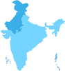 Map silhouette of North India region
