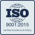 Trust badge displaying ISO 9001:2015 Certification for BagTagGo India travel DMC services.